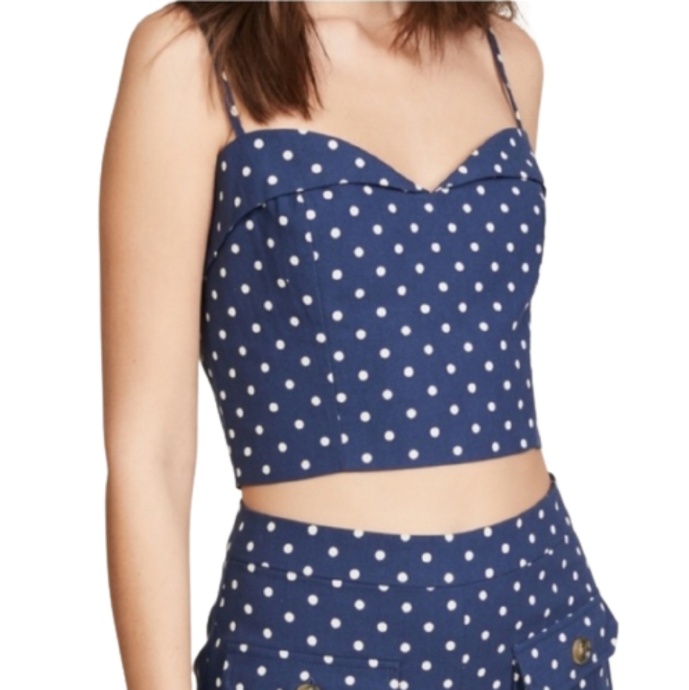 Re:named Polka Dot Pin Up Crop Top